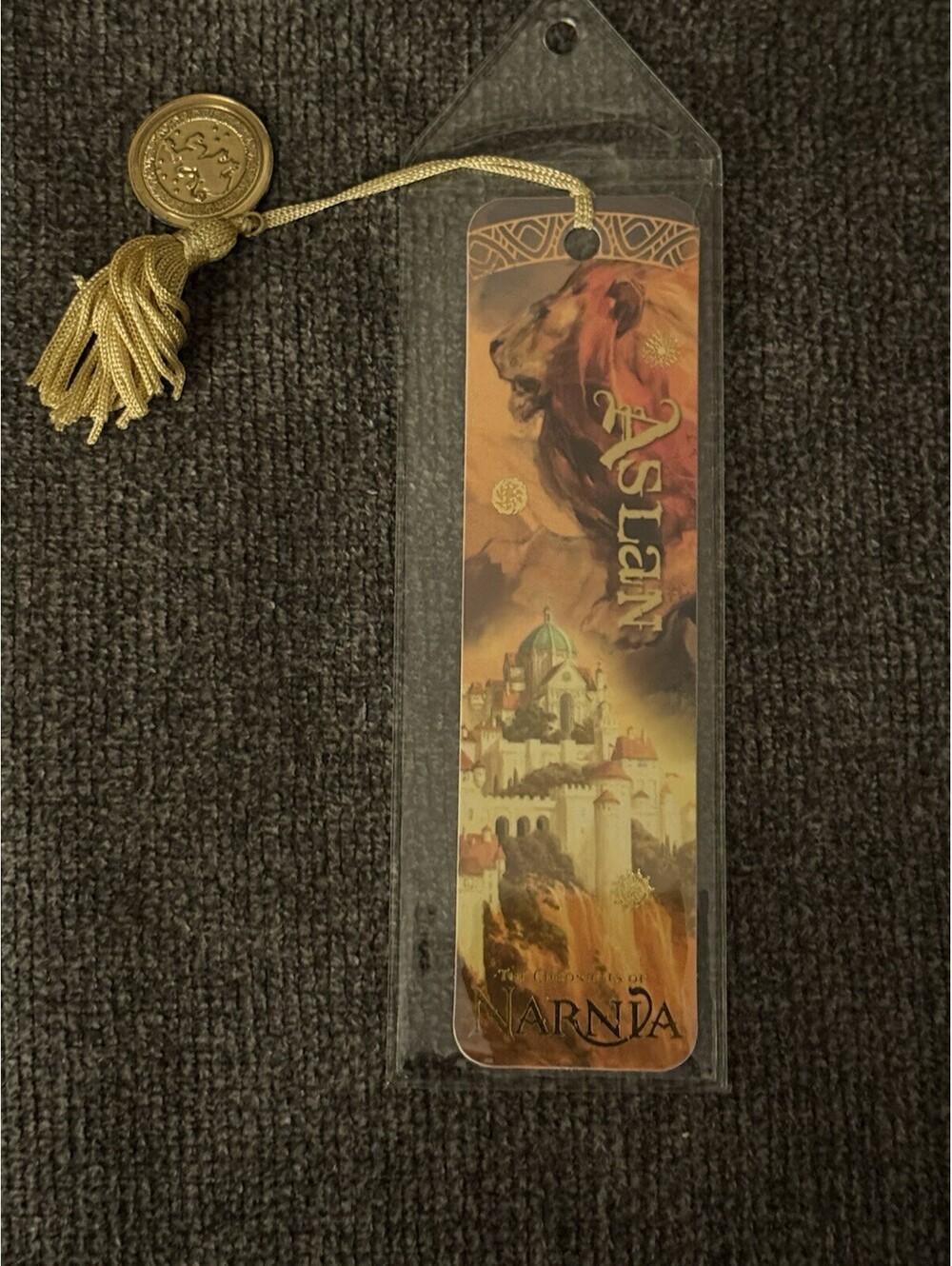 Vintage Antioch Narnia Aslan Bookmark with Metal Medallion Tassel 2005 Disney